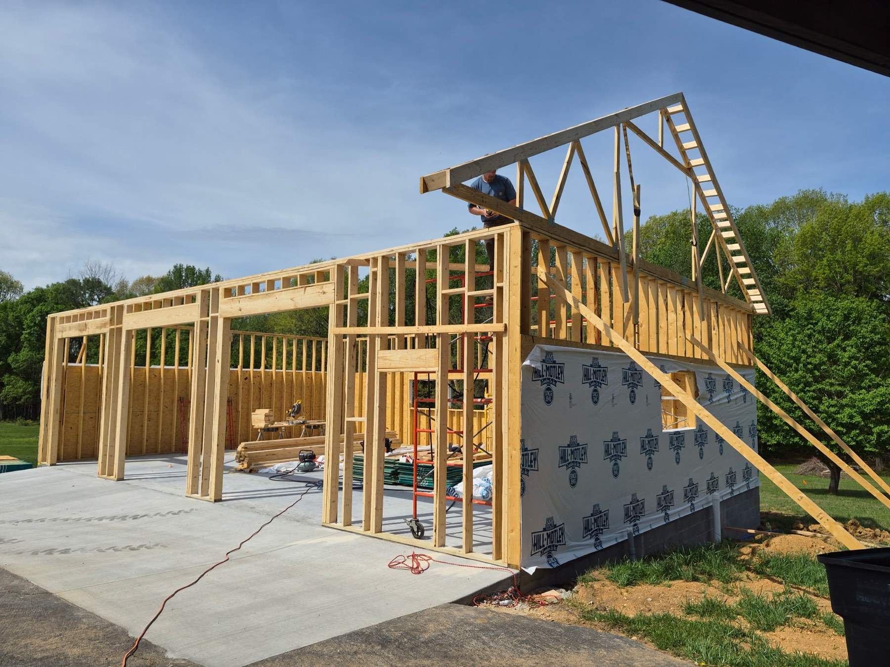 New construction garage framing in Bowling Green, Warren County KY New construction garage framing in Bowling Green, Warren County KY